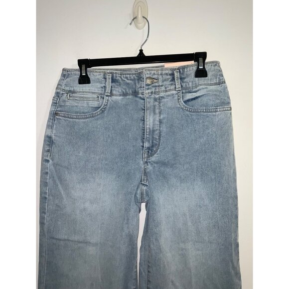 NYDJ New High Rise Major Wide Leg Capri Jeans in Cool Embrace Light Wash size 6 - Picture 4 of 16